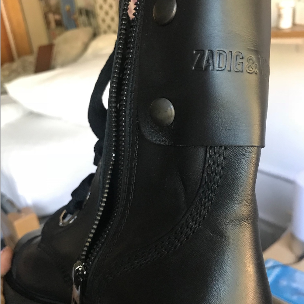 Zadig & Voltaire Joe leather combat Boots - Picture 4 of 5